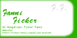 fanni ficker business card